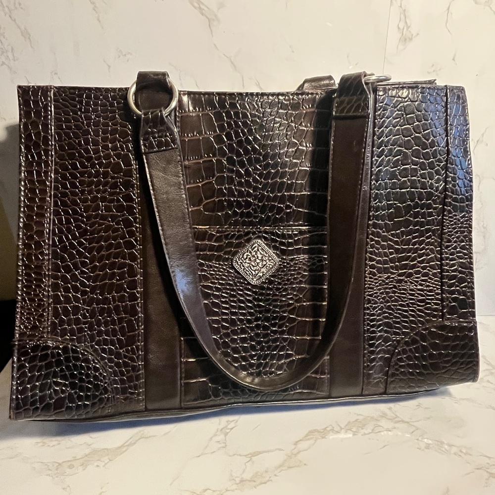 Coldwater Creek Dark Brown Embossed Bag